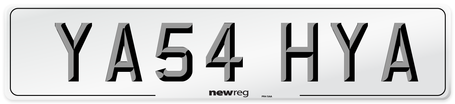 YA54 HYA Number Plate from New Reg